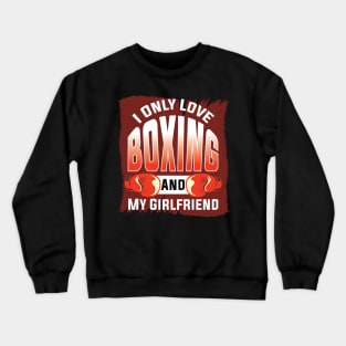 Hit like a Girl QuoteVintage Boxer Boxing Gloves Design Crewneck Sweatshirt